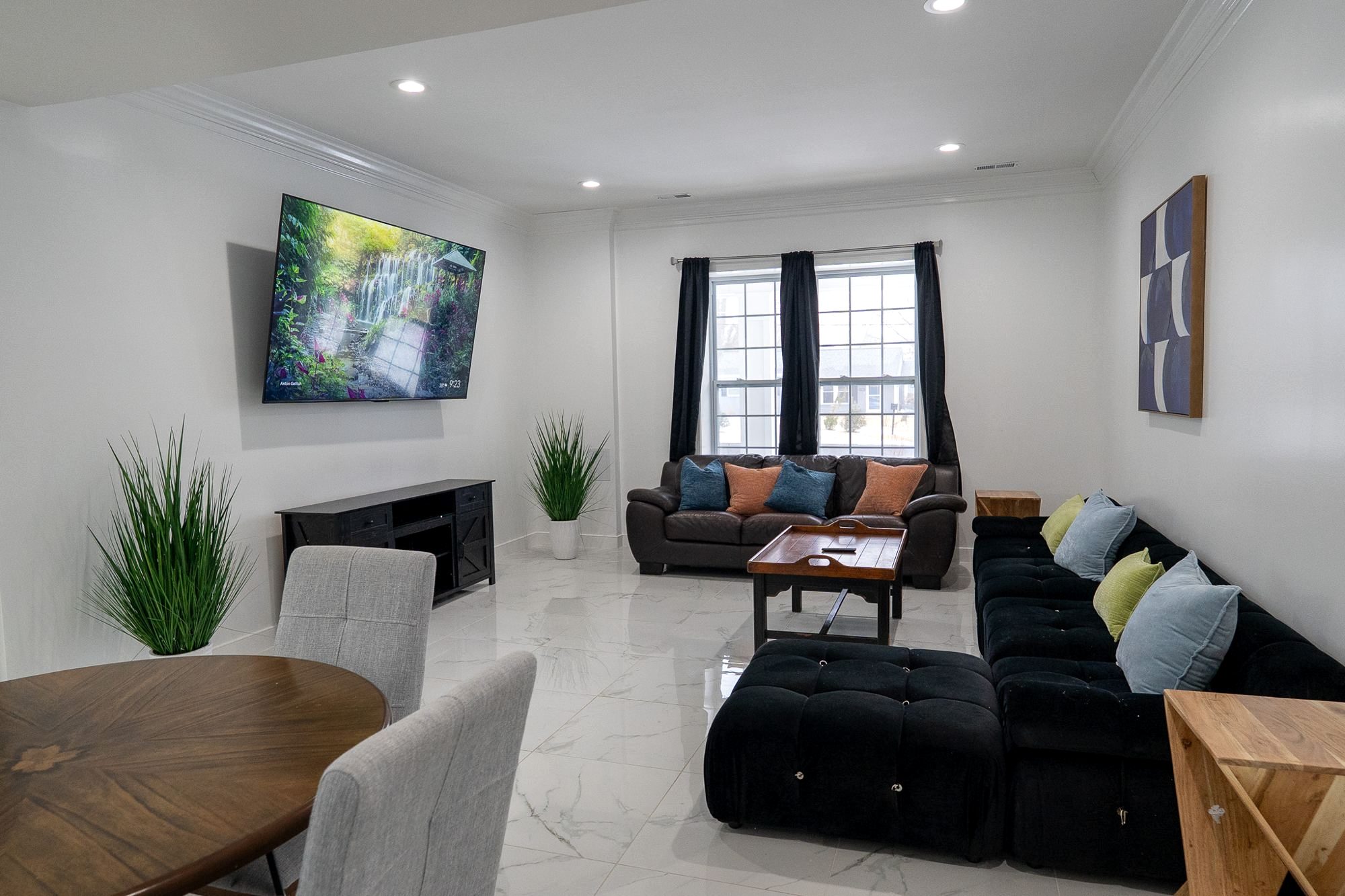 The living room at the Alexandria home