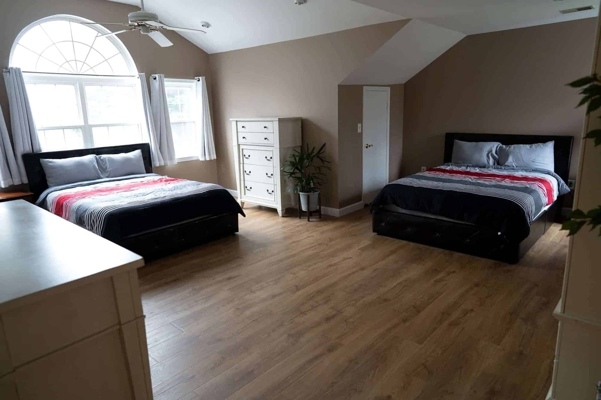 A bedroom at the Arnold house