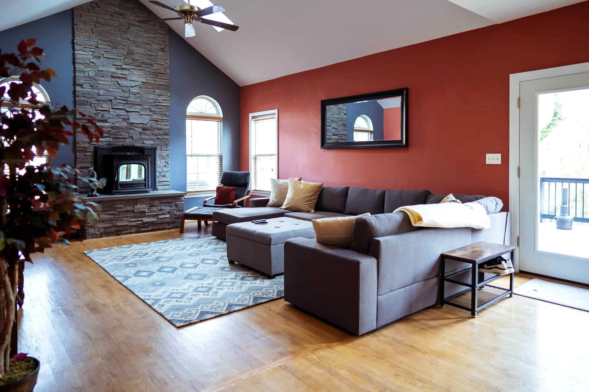 The red common room at the Arnold house