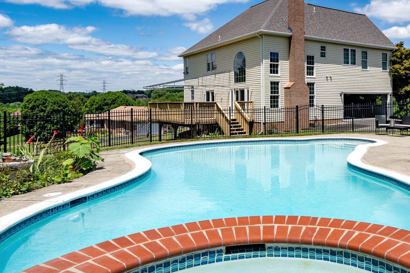 The pool behind the Ellicott City home