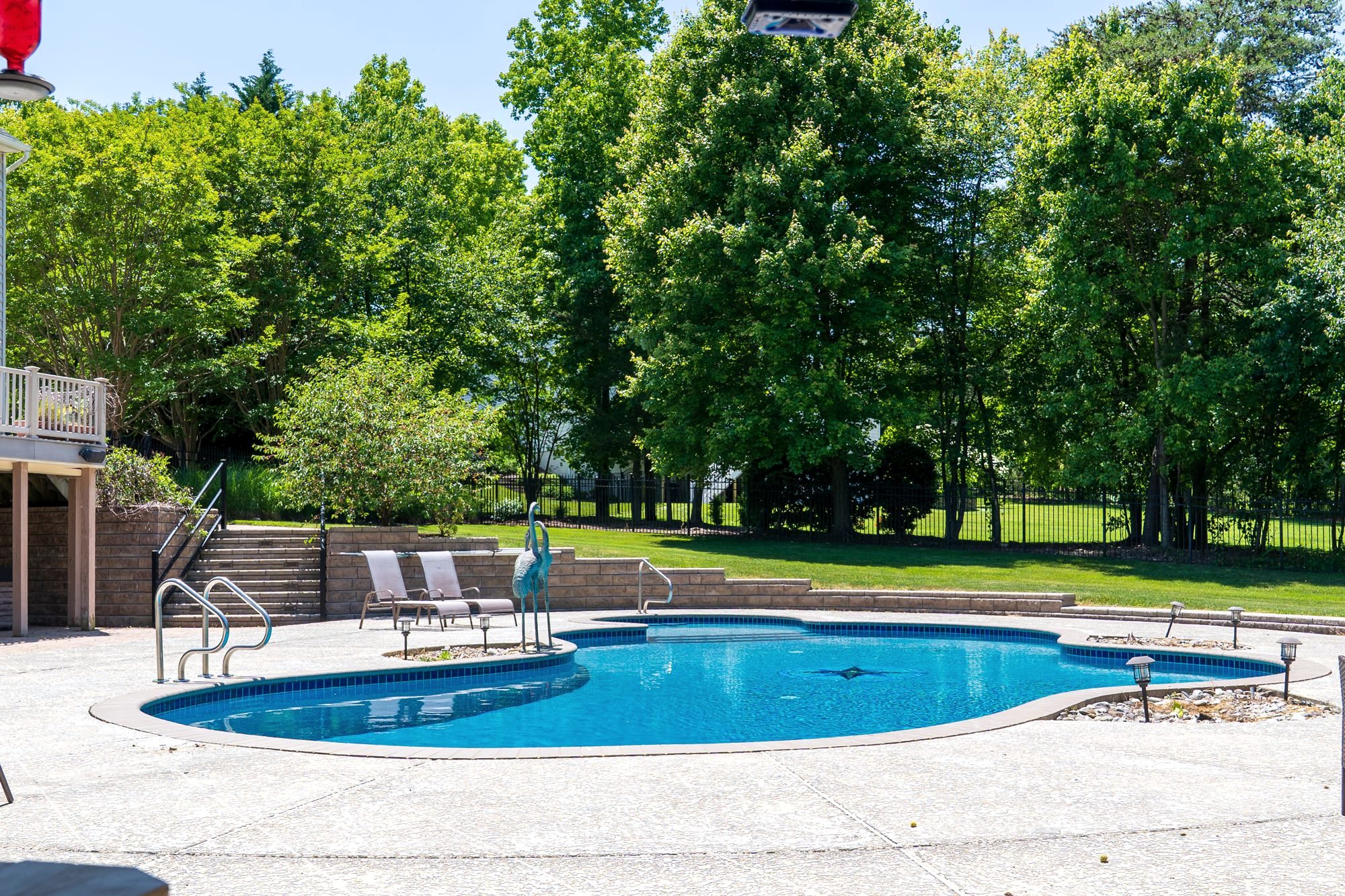 The pool behind the Pasadena house