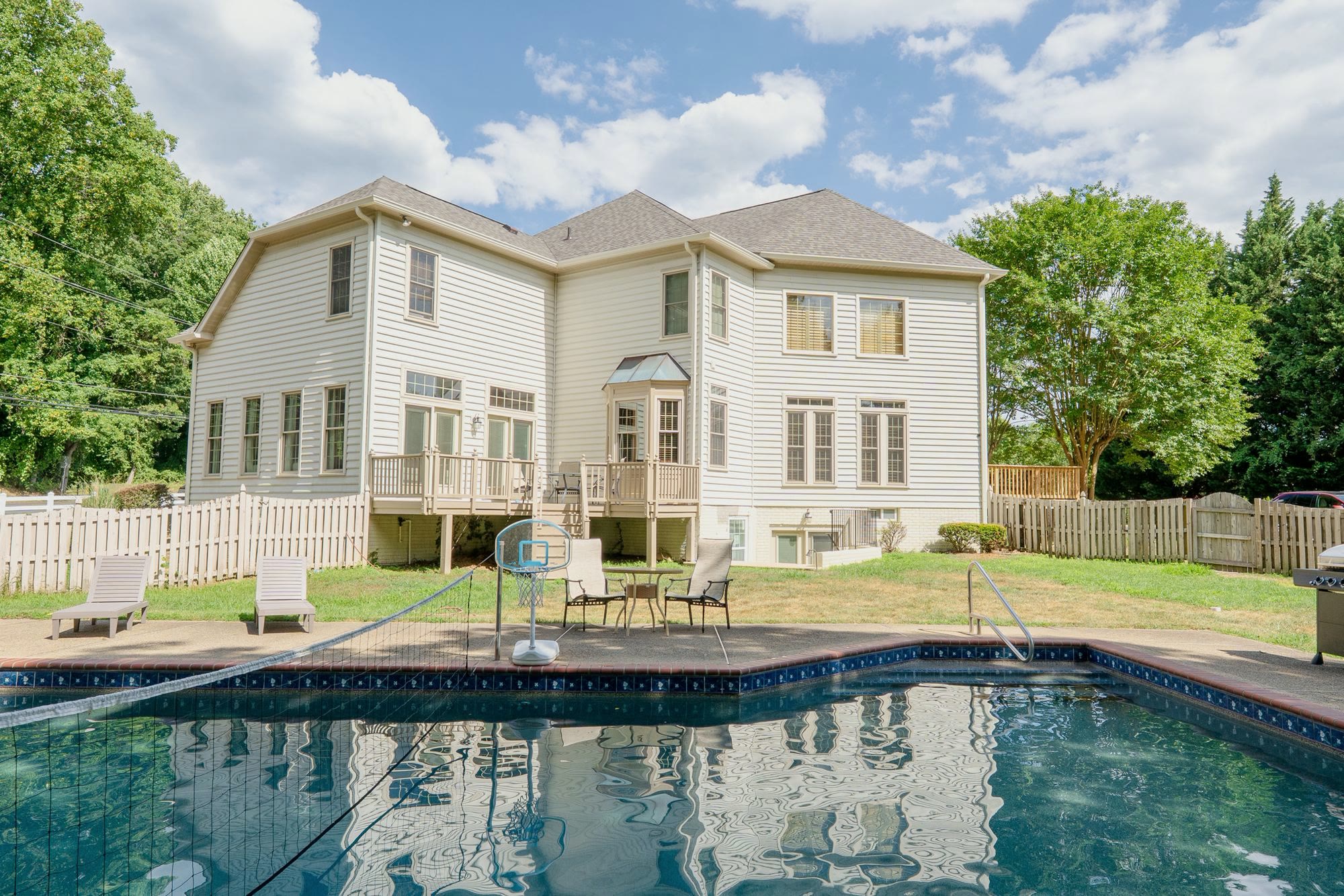 The pool behind the Gambrills home